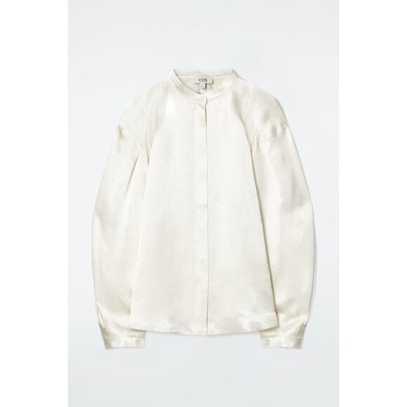 COS Tops - COS Relaxed Pleated-detail Satin Shirt - 44 - Champagne